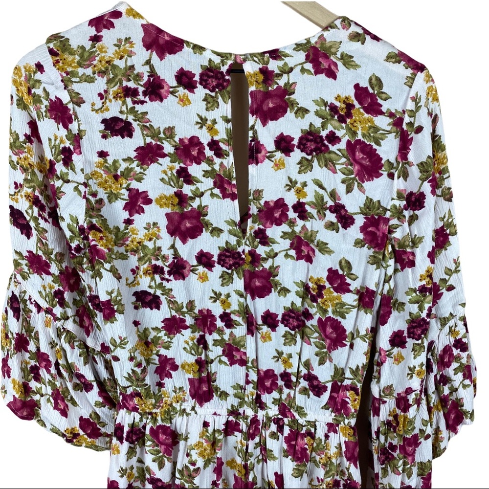American Eagle AEO White Pink Floral Romper XS - Picture 7 of 14